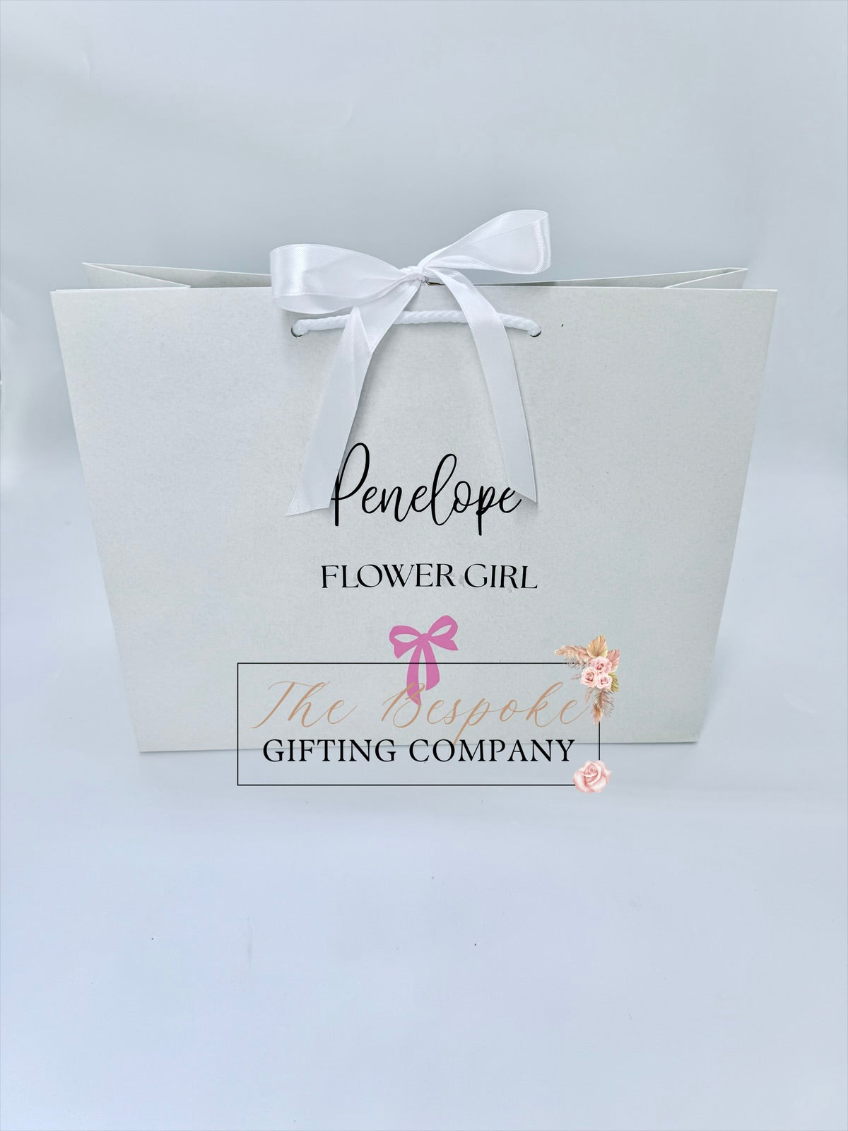 White Recycled Gift Bags with bow