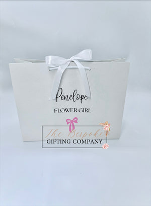 White Recycled Gift Bags with bow