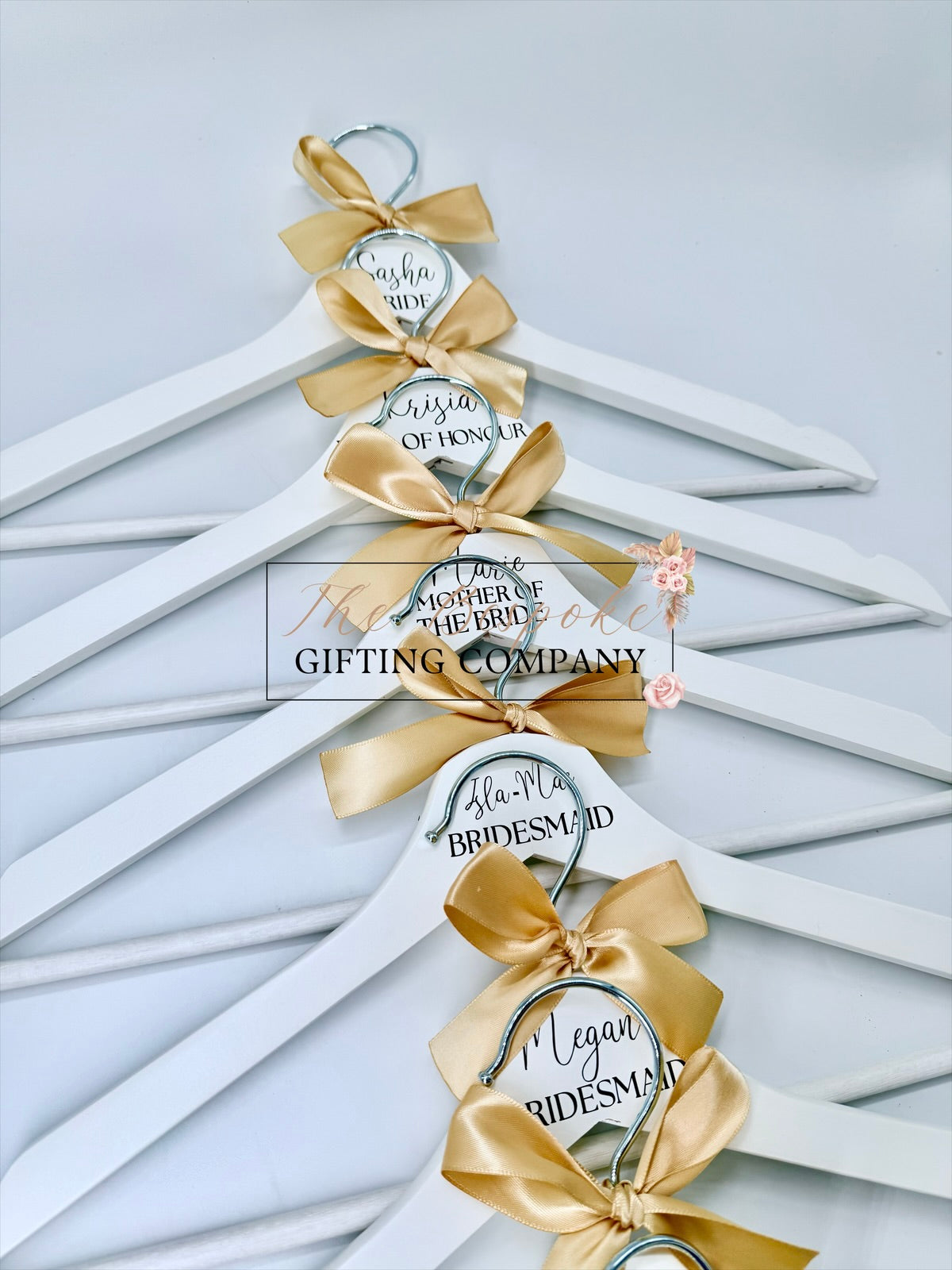 White Adult & Children Personalised Hangers