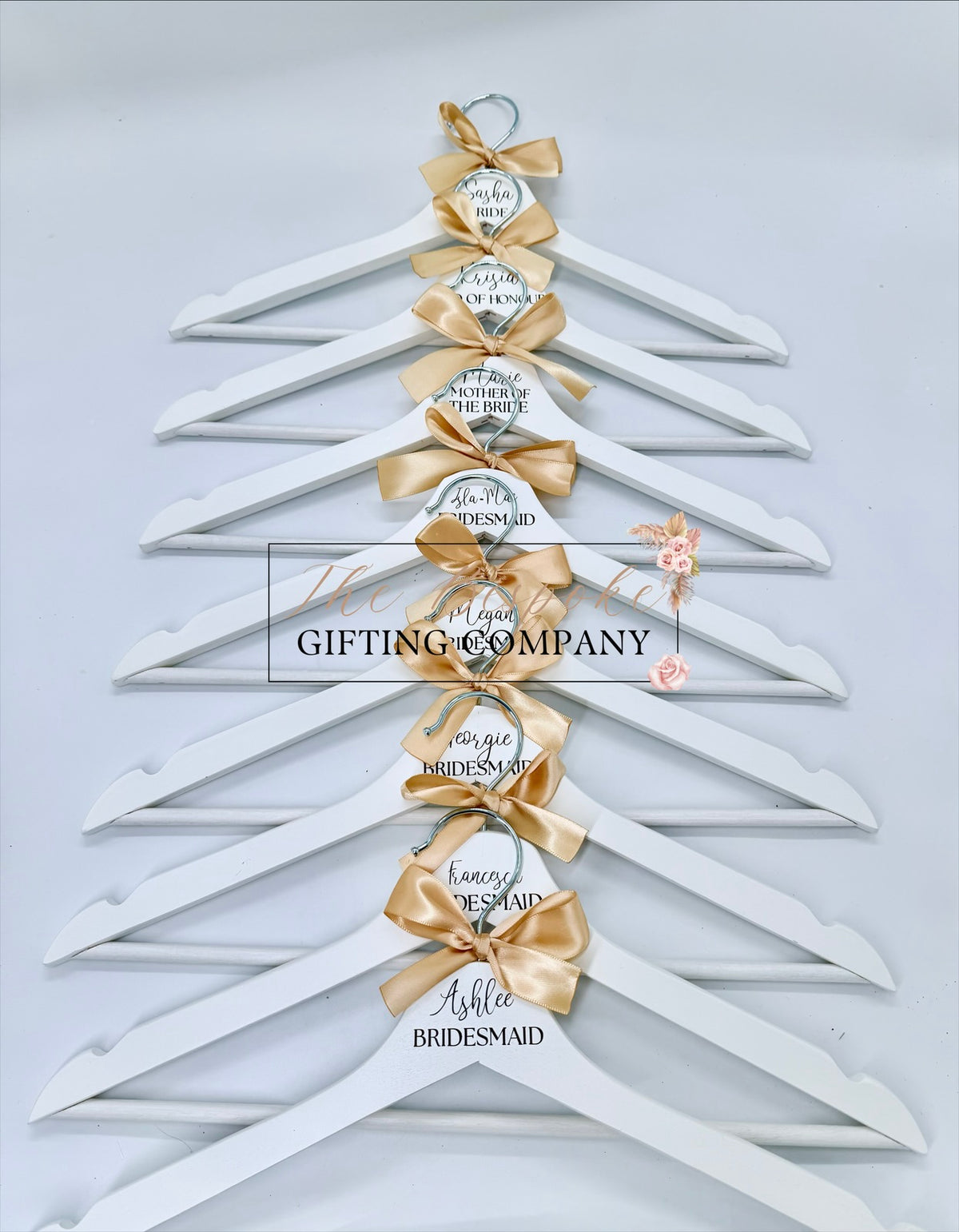 White Adult & Children Personalised Hangers