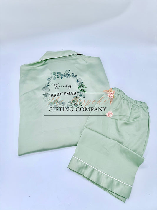 Sage Short or Long Personalised PJ’s