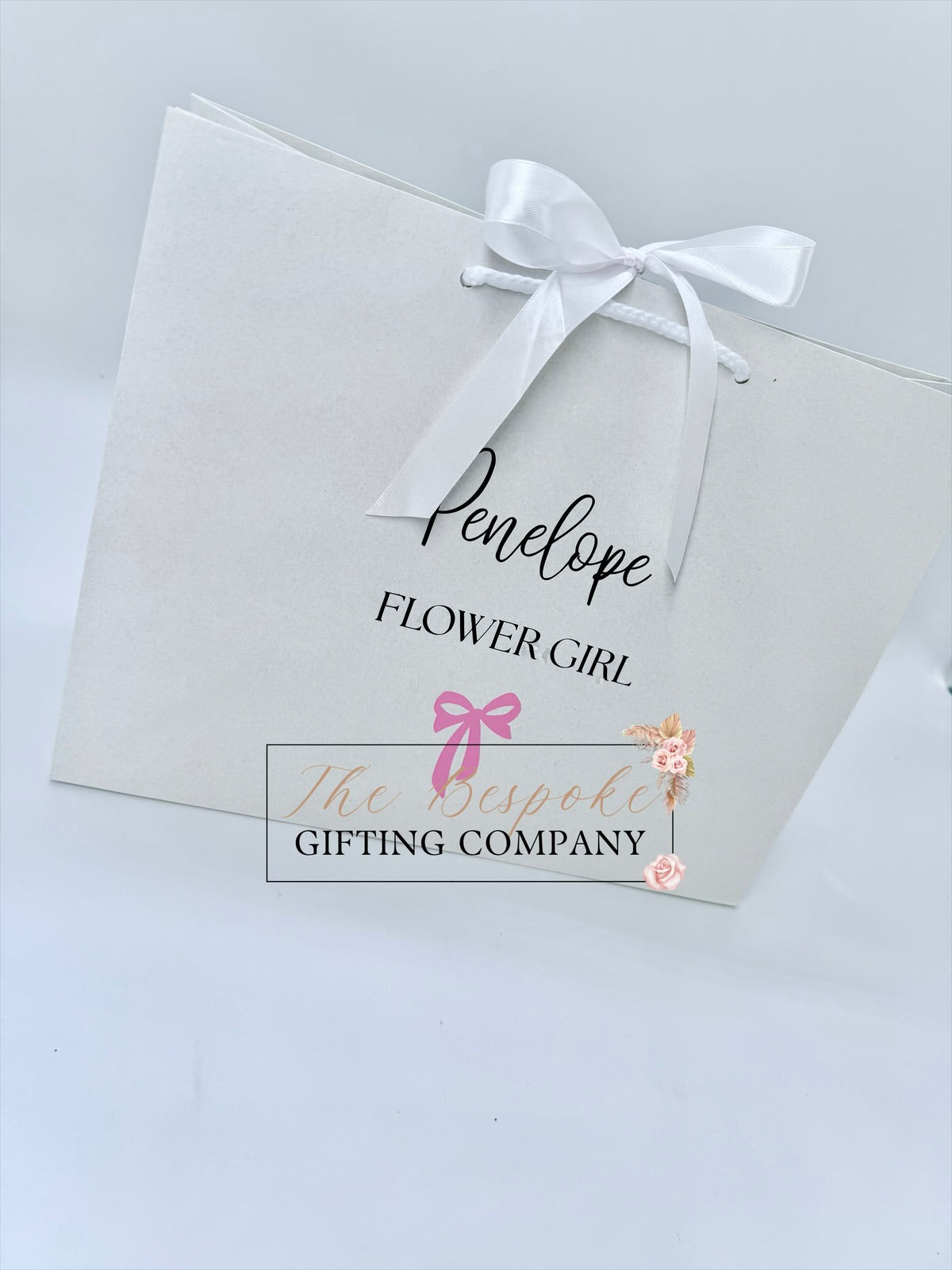 White Recycled Gift Bags with bow